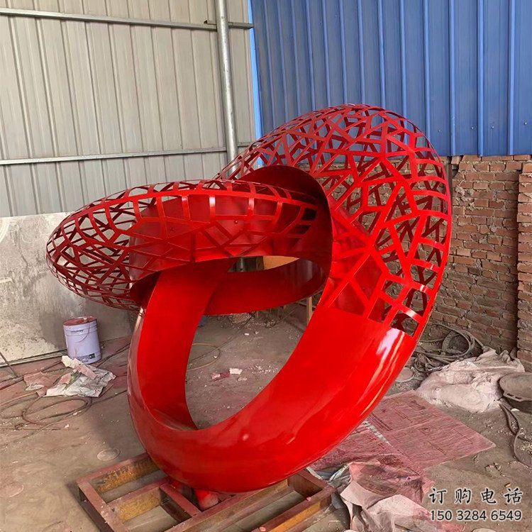 雙環(huán)雕塑預(yù)定，城區(qū)小品，不銹鋼雙環(huán)雕塑制造商