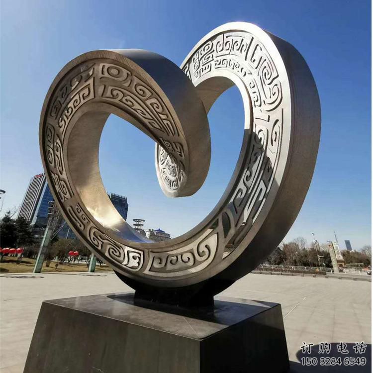 大型雙環(huán)雕塑常用，戶外擺放，不銹鋼雙環(huán)雕塑專供