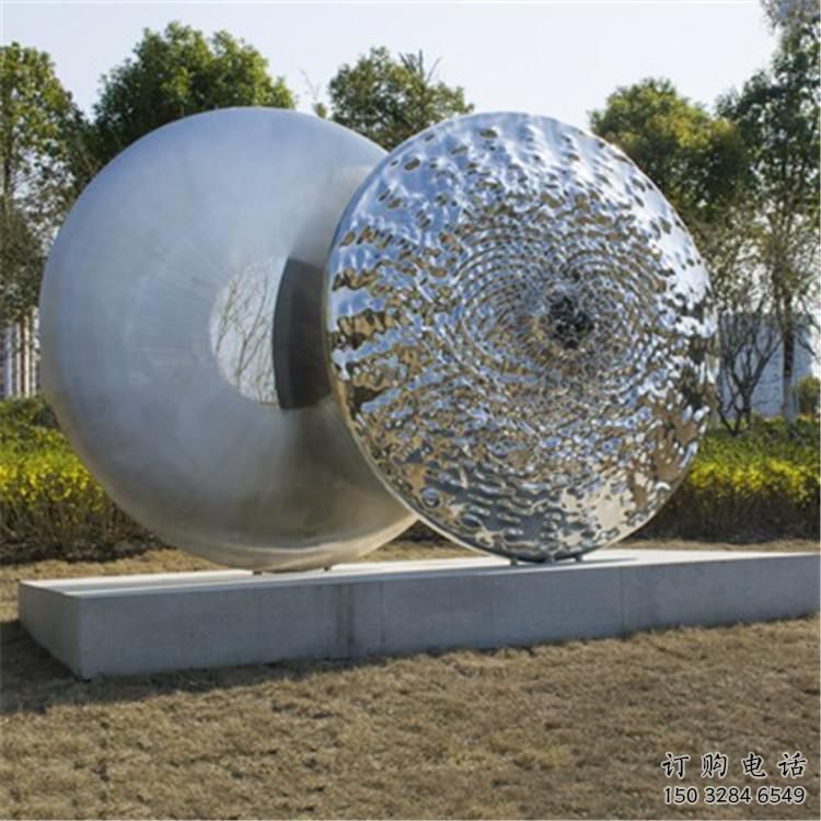 雙環(huán)雕塑觀賞型，公園小品，不銹鋼雙環(huán)雕塑常用