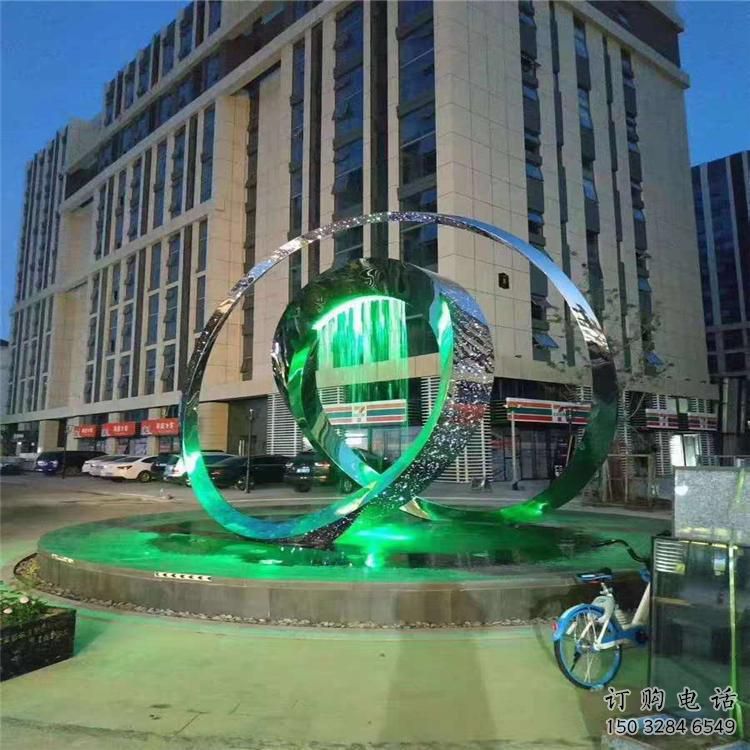 圓環雕塑常用，鋼管組合，燈光圓環雕塑定價