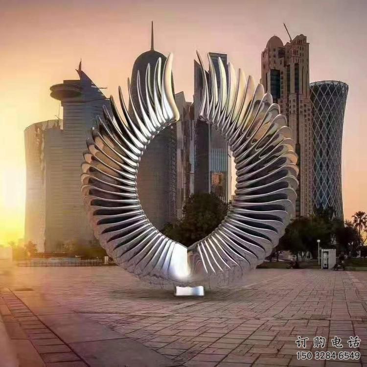 紀念圓環雕塑生產，廣場雕塑，不銹鋼圓環雕塑展品