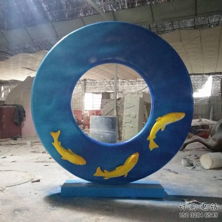 圓環雕塑精品，標識雕塑，小區烤漆圓環雕塑供給
