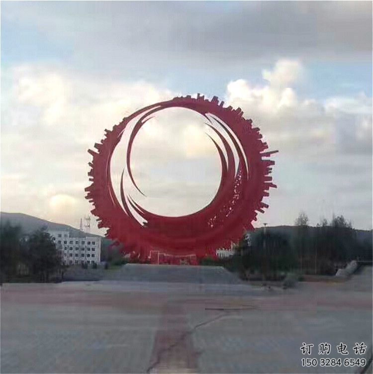 圓環雕塑通用，戶外雕塑，戶外烤漆圓環雕塑供應