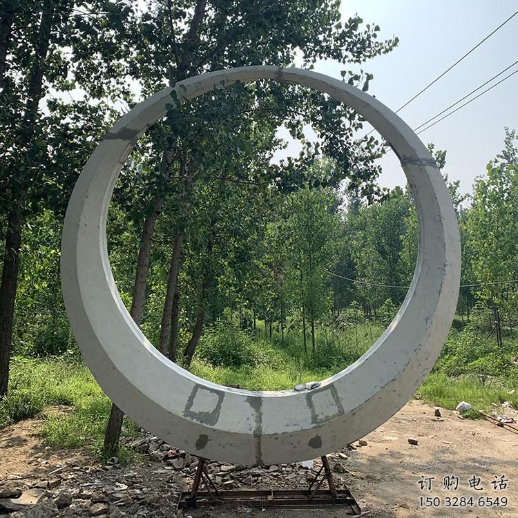 圓環(huán)雕塑優(yōu)價，村標(biāo)概念，烤漆圓環(huán)雕塑精品