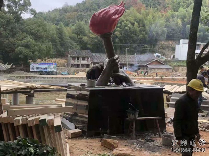 火把雕塑點擊，城區小品，不銹鋼火把雕塑承接