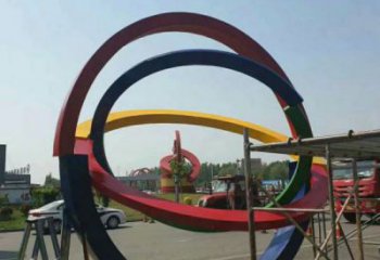 廣場雙環雕塑批發，廣場系列，不銹鋼雙環雕塑定價