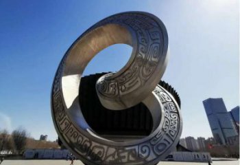 雙環(huán)雕塑提供，美陳雕塑，不銹鋼雙環(huán)雕塑承接