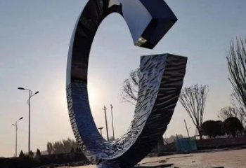 室外圓環雕塑展品，公園小品，不銹鋼圓環雕塑供需