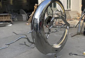 圓環樹雕塑供應，花園小品，不銹鋼圓環樹雕塑展品