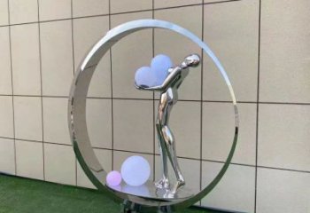 圓環(huán)雕塑生產商，舞者雕塑制作，圓環(huán)舞者雕塑供應商