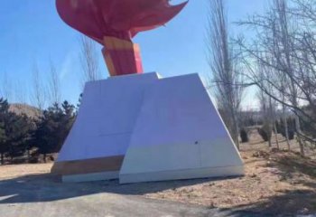 戶外火把雕塑訂做,多彩藝術,不銹鋼火把雕塑制造