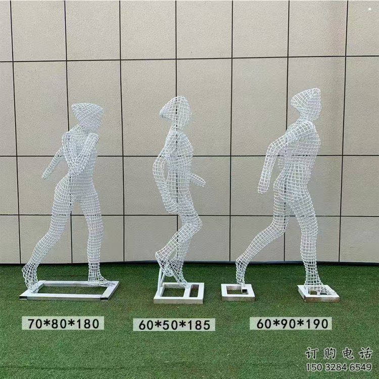 鏤空體育雕塑展品，公園小品，運動員鐵藝人物雕塑供需