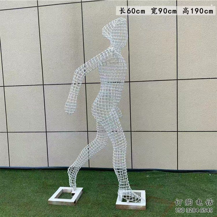 鏤空體育雕塑展品，室外軟裝，鐵藝人物雕塑訂做