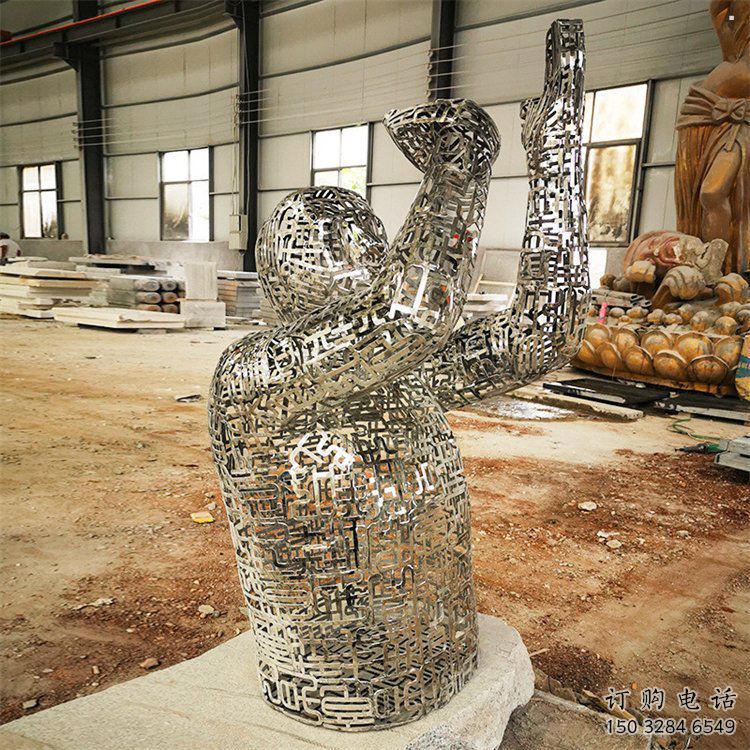 鏤空人物雕塑訂做，城市雕塑，鐵藝字母人物雕塑精品