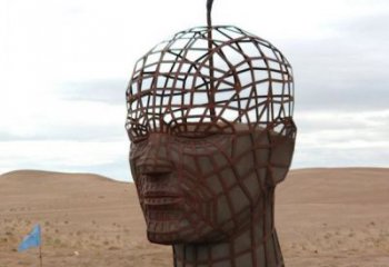 鏤空人頭像雕塑通用，陸地擺件，鐵藝人頭像雕塑點擊