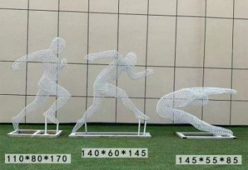鏤空運(yùn)動(dòng)員雕塑供需，鋼管組合，鐵藝人物雕塑制作
