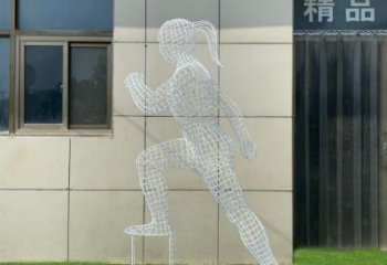 鏤空運(yùn)動(dòng)員雕塑通用，陸地?cái)[件，編織人物雕塑制作優(yōu)選