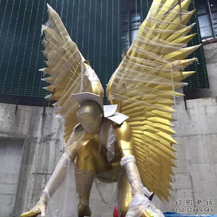 雕塑鳥翅景觀制造，街景小品，不銹鋼鳥翅雕塑優價