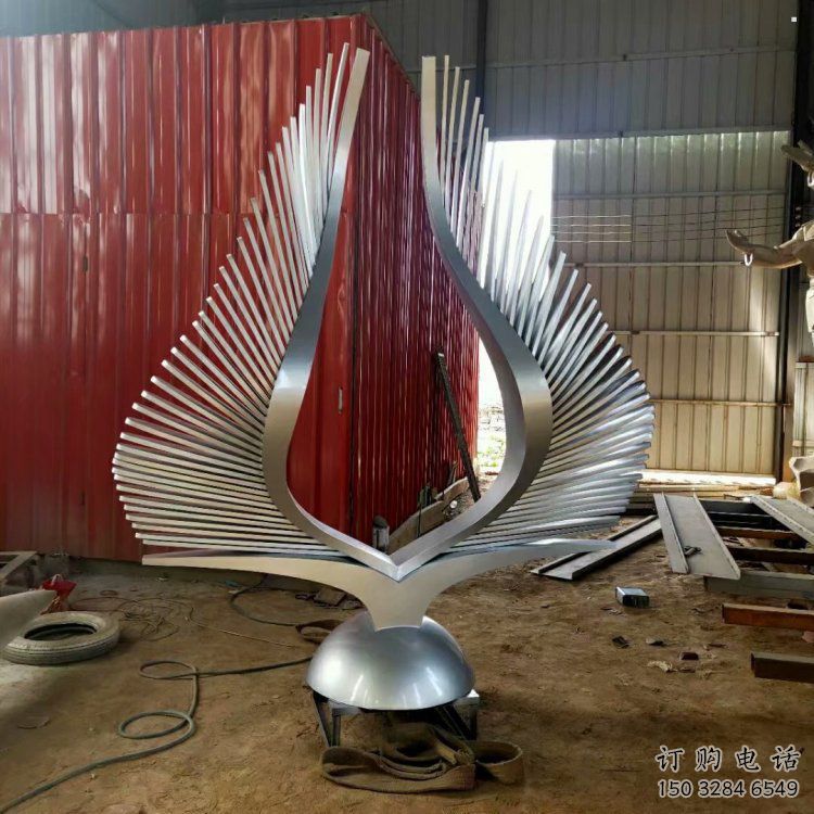 景觀鳥翅雕塑通用，花園小品，不銹鋼鳥翅雕塑優價