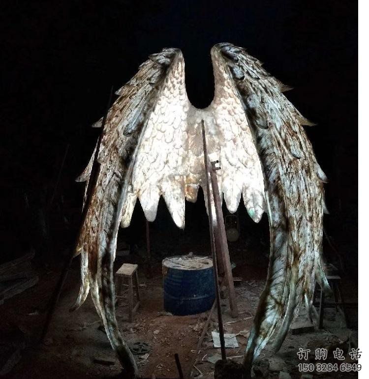 鳥翅雕塑供需，廣場雕塑，不銹鋼鳥翅雕塑定制