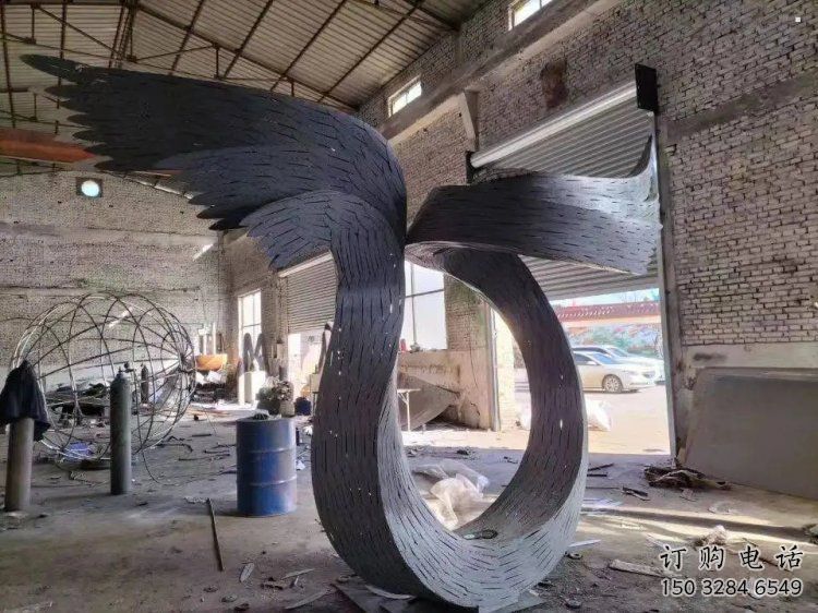 鳥翅雕塑精選，美陳雕塑，不銹鋼鳥翅雕塑通用