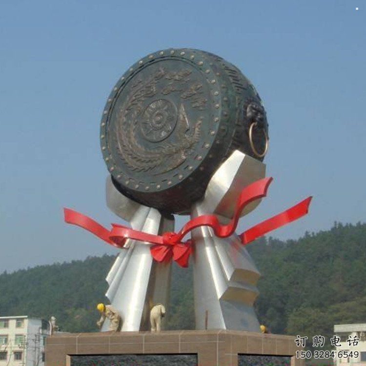 房地產(chǎn)銅鼓雕塑精品，標(biāo)識(shí)雕塑，小區(qū)銅鼓雕塑供給