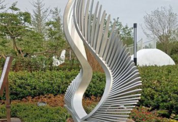 小區(qū)翅膀雕塑,拉絲景觀雕塑,抽象效果