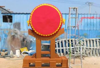 鑼鼓雕塑制作，村標(biāo)概念，鍛鋼不銹鋼鑼鼓雕塑專供