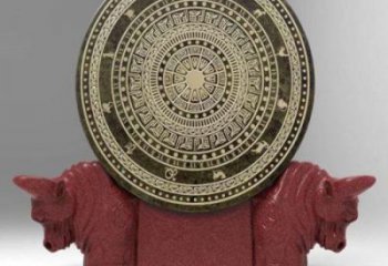 ?門口銅鼓雕塑點擊，地標擺件，民俗銅鼓雕塑承接