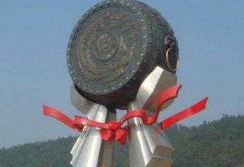房地產(chǎn)銅鼓雕塑精品，標(biāo)識(shí)雕塑，小區(qū)銅鼓雕塑供給