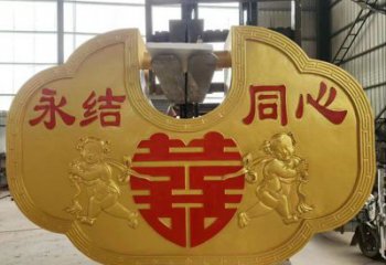 同心鎖雕塑制造，白鋼構件，鎖子雕塑提供