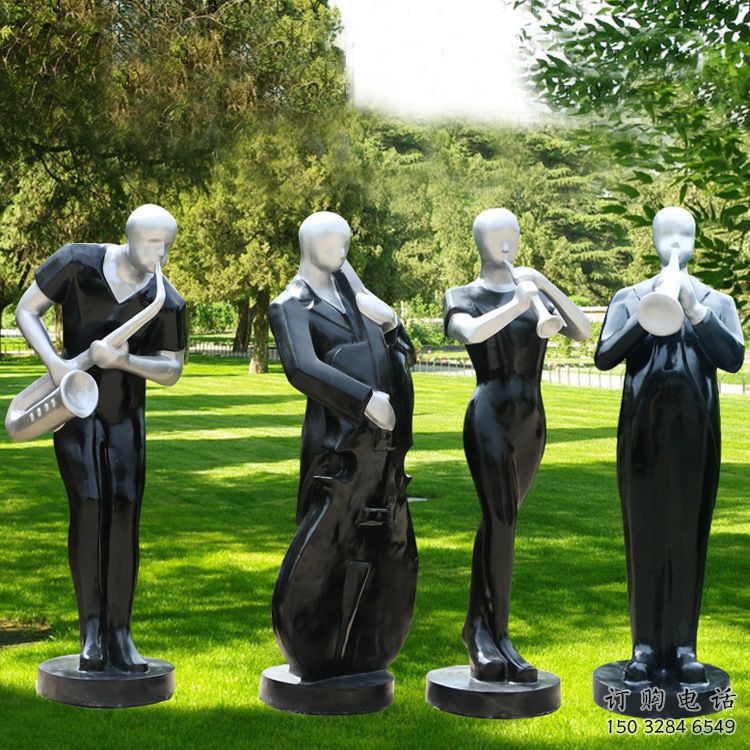 公園吹拉彈唱雕塑