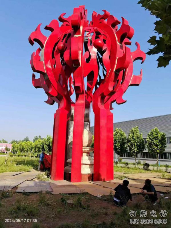 烏當火球雕塑，精神堡壘火球雕塑落地展示