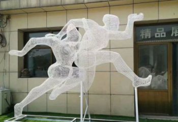 慶陽鏤空體育雕塑供求，白鋼構(gòu)件，鐵藝人物雕塑觀賞型