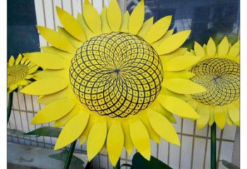 河源抽象花籃雕塑展品，小區雕塑，葵花花籃雕塑工程制作精選