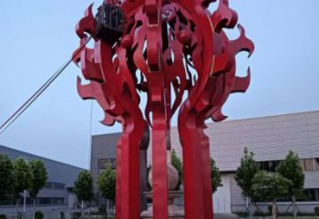 衡水火球雕塑，精神堡壘火球雕塑落地展示