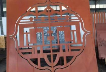 保定鏤空景墻雕塑，耐候鋼鏤空工藝設計
