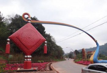 鄭州街道中國結雕塑