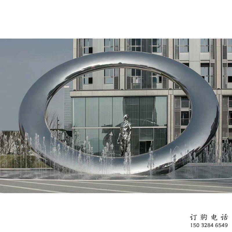 道外小區圓環雕塑，水簾噴泉雕塑，水景藝術效果