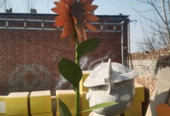 荊門太陽花雕塑工程，美陳雕塑，玻璃鋼太陽花雕塑廠家