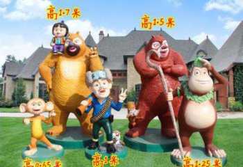 鄂州廣場維尼熊雕塑，卡通水景雕塑，抽象效果