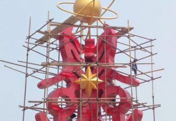 宜昌景觀科技之星雕塑選用，美陳雕塑，抽象不銹鋼科技之星雕塑標準