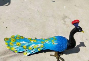 衡陽彩繪孔雀雕塑制作選用，景區(qū)案例，動物美陳雕塑