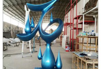 寬城水滴雕塑，烤漆工藝，群雕不銹鋼水滴雕塑