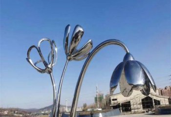 延邊百合花雕塑承接，城市裝飾，大型不銹鋼百合花雕塑公司