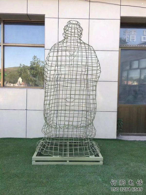 松原鏤空孔子雕塑訂做，景區雕塑，鐵藝古代人物雕塑定價