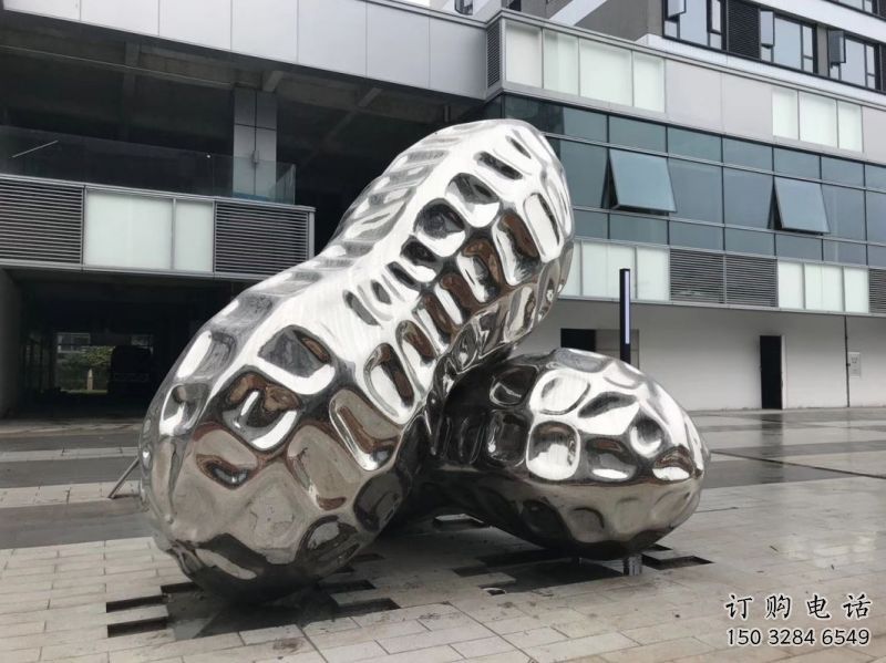 鄂爾多斯花生雕塑制造，白鋼構(gòu)件，不銹鋼花生雕塑提供