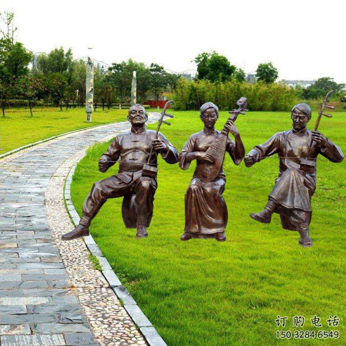 平羅拉二胡雕塑點(diǎn)擊，景觀雕塑，別墅民俗人物雕塑供求