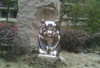 無錫熊貓雕塑服務商，動物美陳雕塑，不銹鋼熊貓雕塑廠家