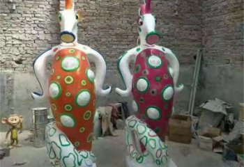 盤錦幼兒園河馬雕塑，動漫文化雕塑，卡通動物制作